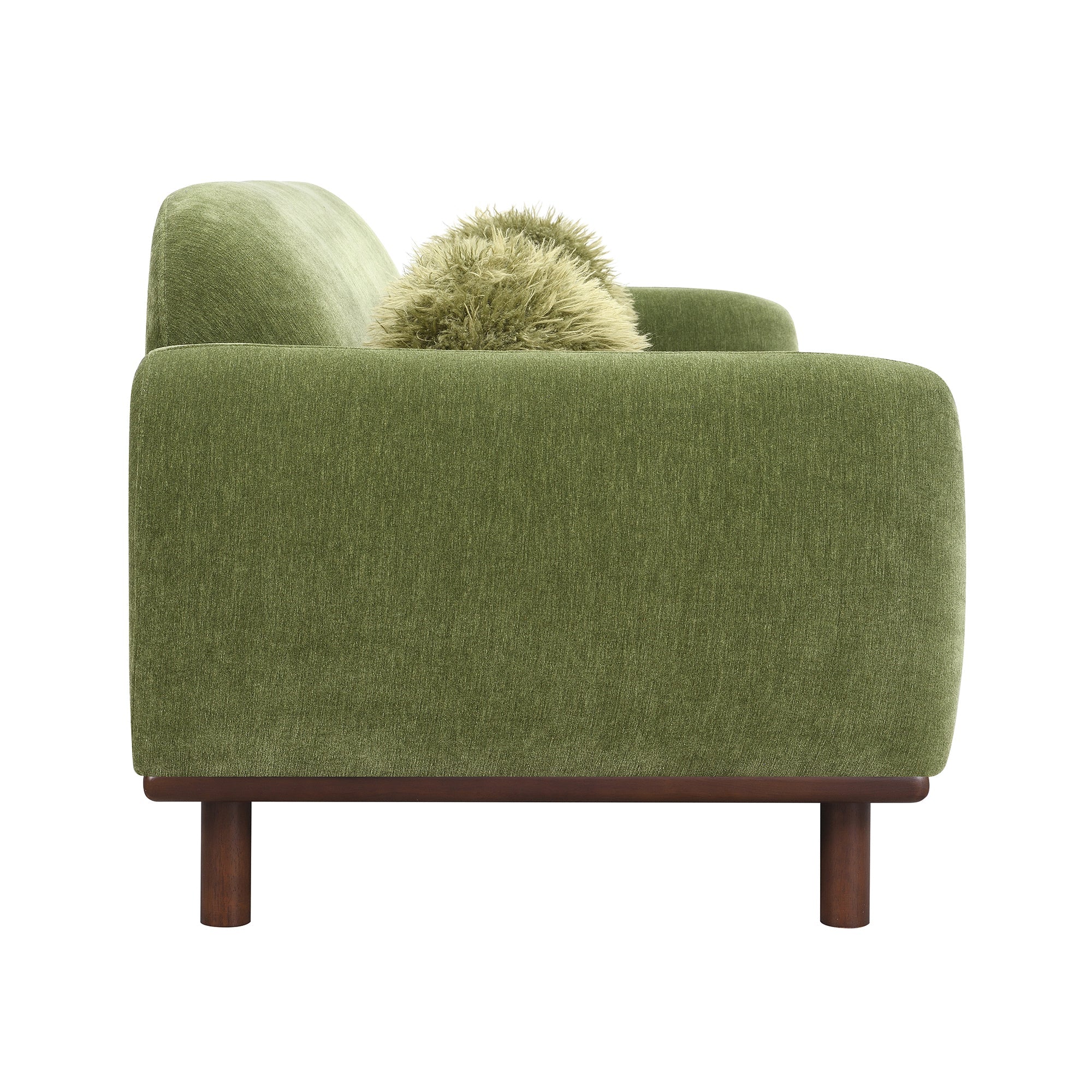 Mellone 84" Mid-Century Modern Chenille Sofa with 3 Pillows