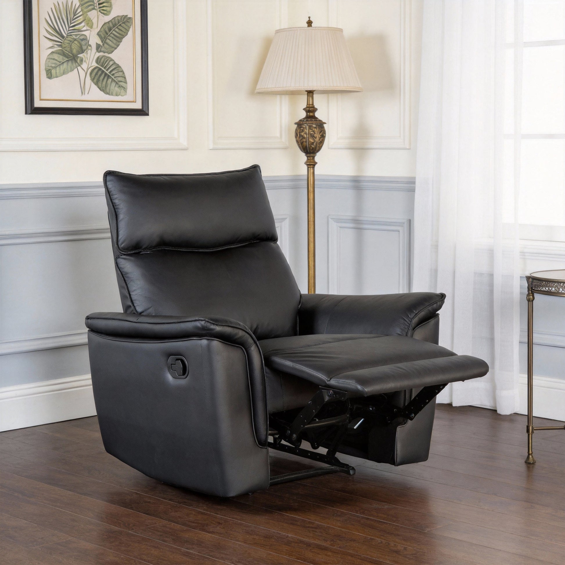 Bienne 38.5" Leather Match Recliner Chair with Manual Function