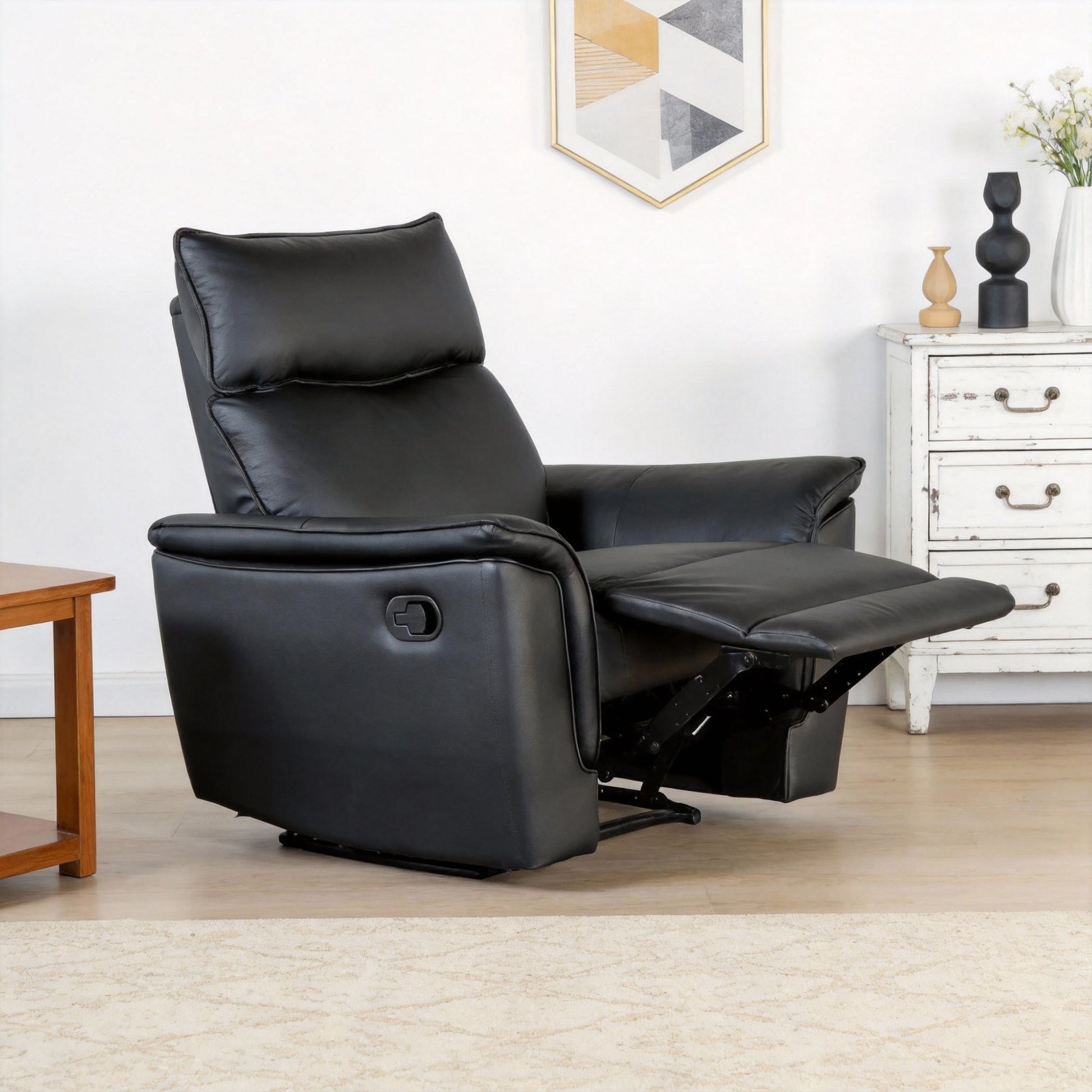 Bienne 38.5" Leather Match Recliner Chair with Manual Function