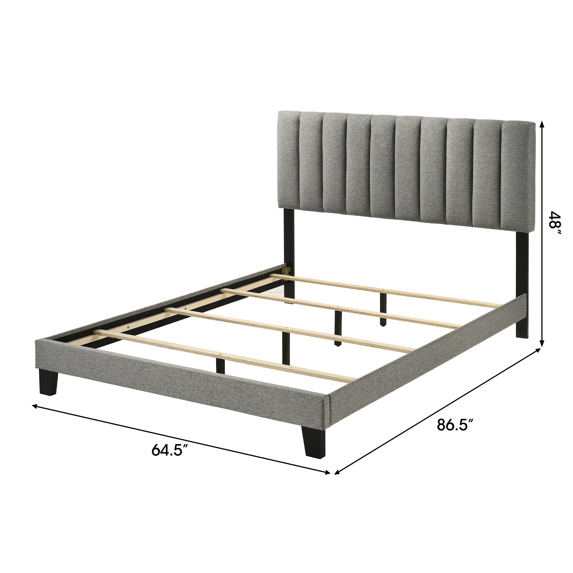 Altimari E.King & Queen Channeled Headboard Frame Platform Bed