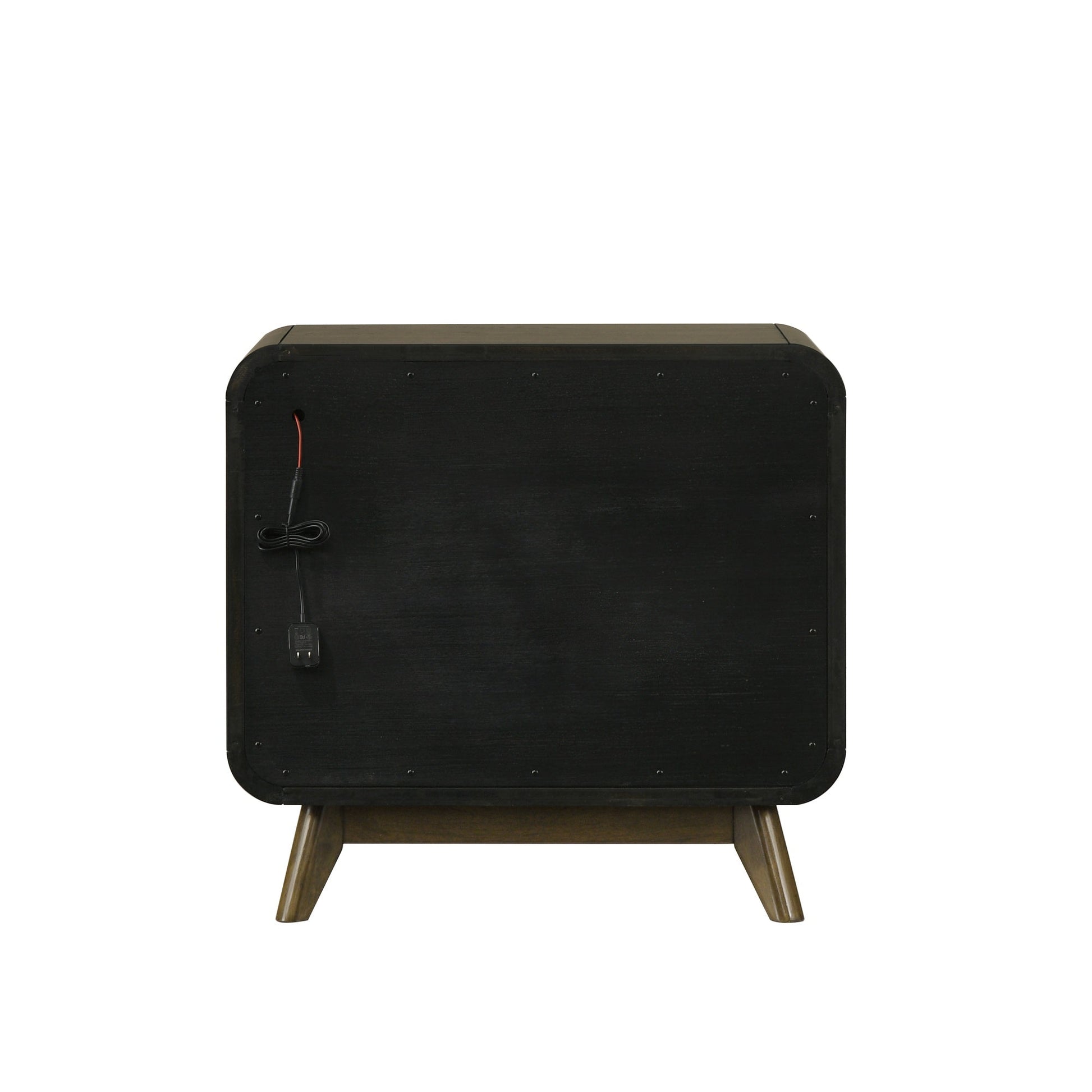 27 Inch Rustic Oak 1-Drawer Nightstand with LED
