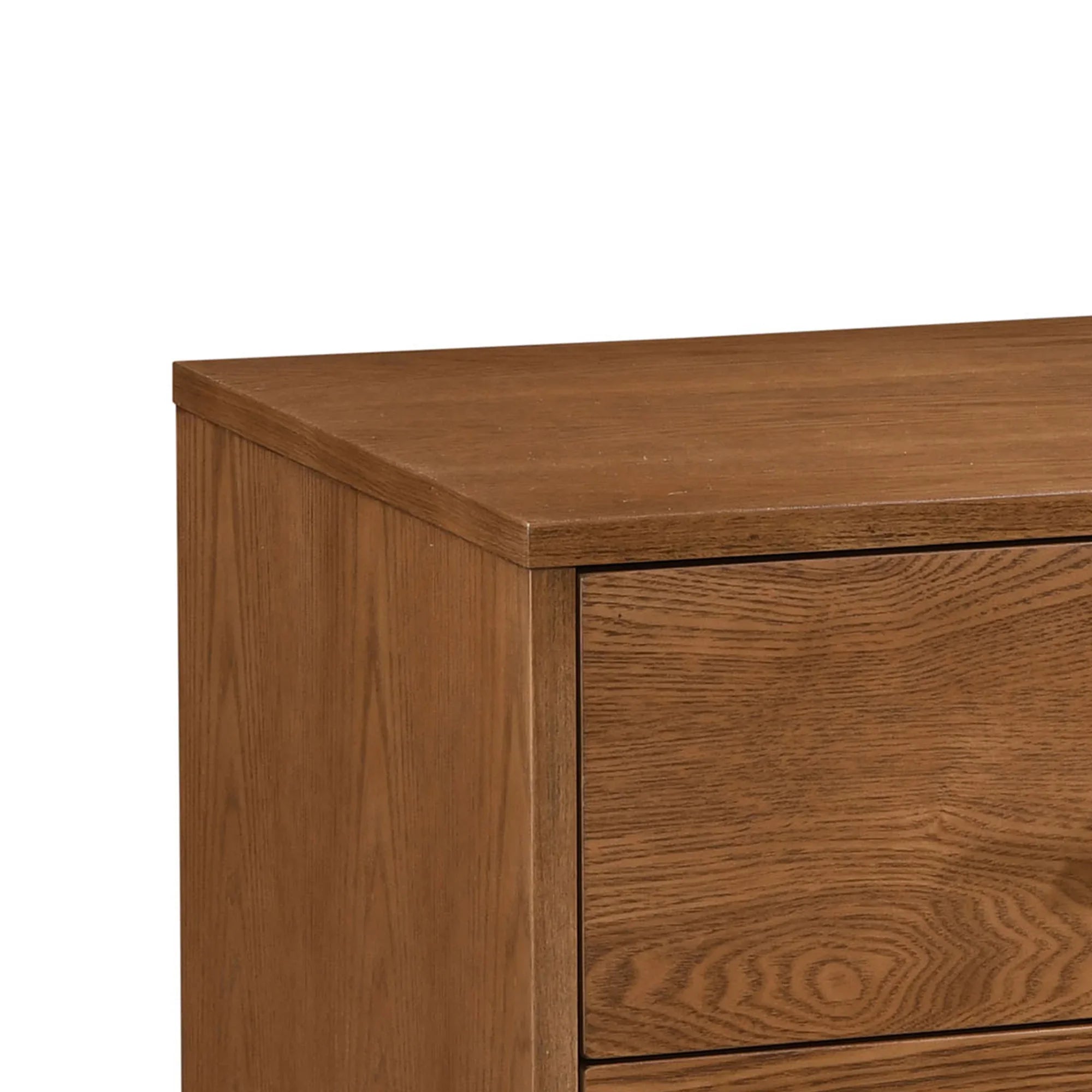Tromso Mid-Century Modern 23" Walnut Nightstand with 2-Drawer and Round Tapered Legs