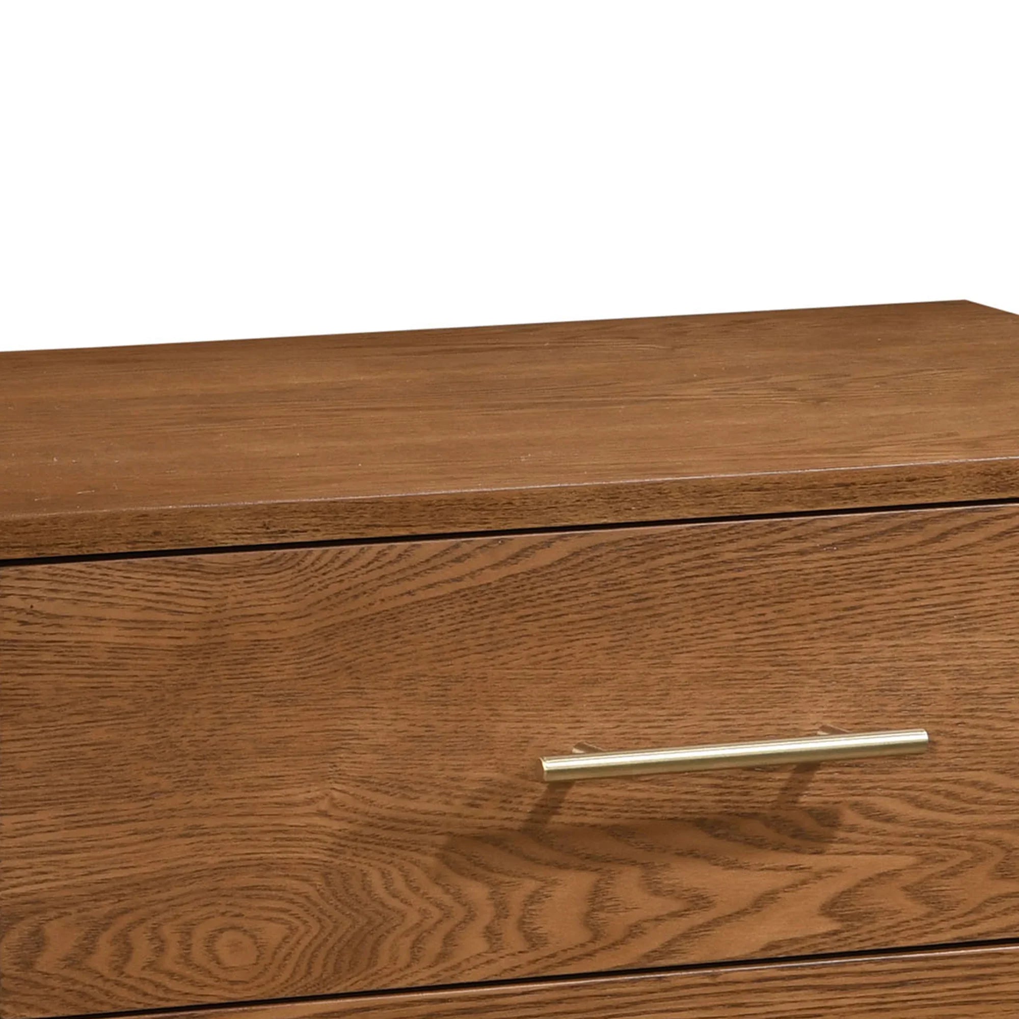 Tromso Mid-Century Modern 23" Walnut Nightstand with 2-Drawer and Round Tapered Legs