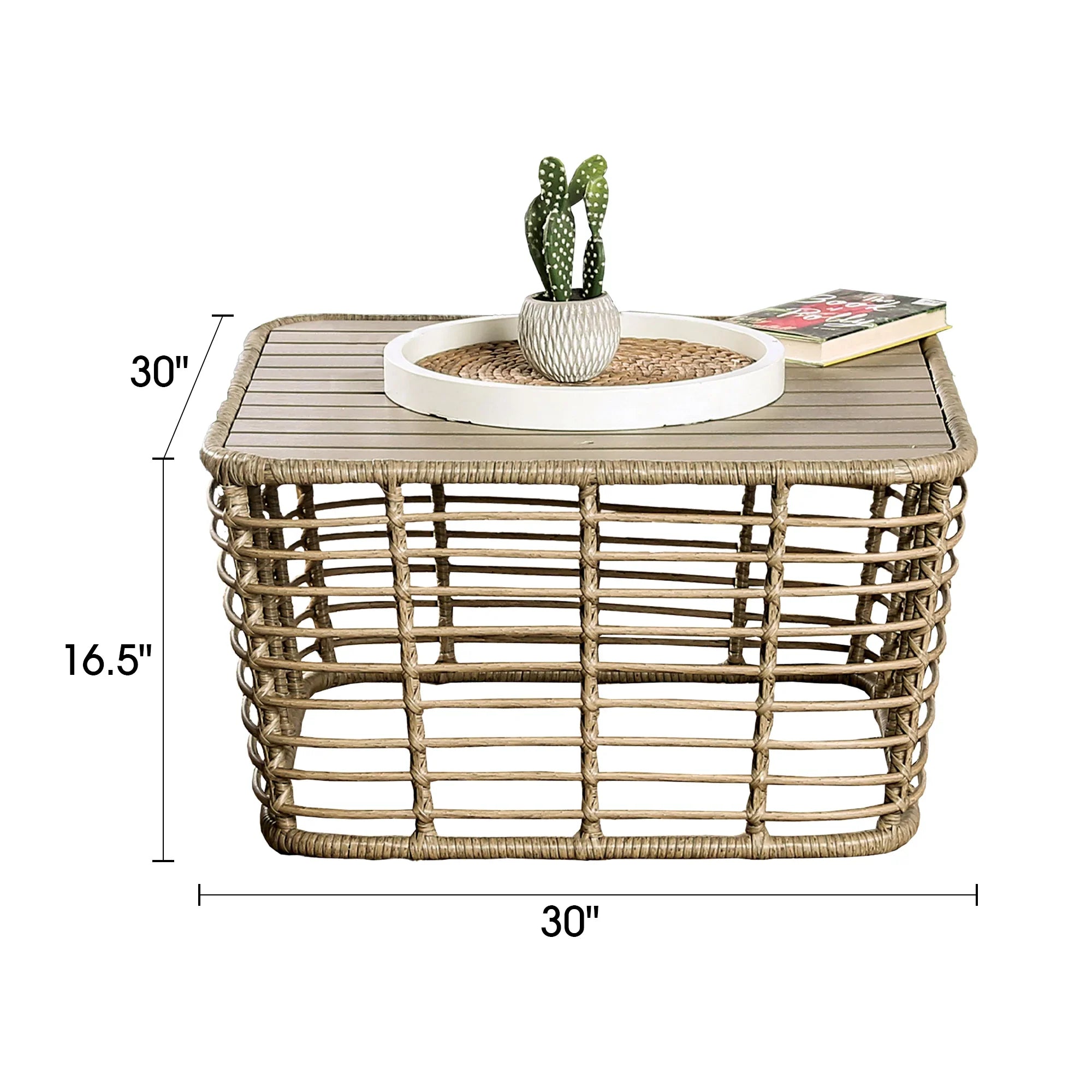Johari Contemporary 3-Piece Outdoor Rattan Conversation Set