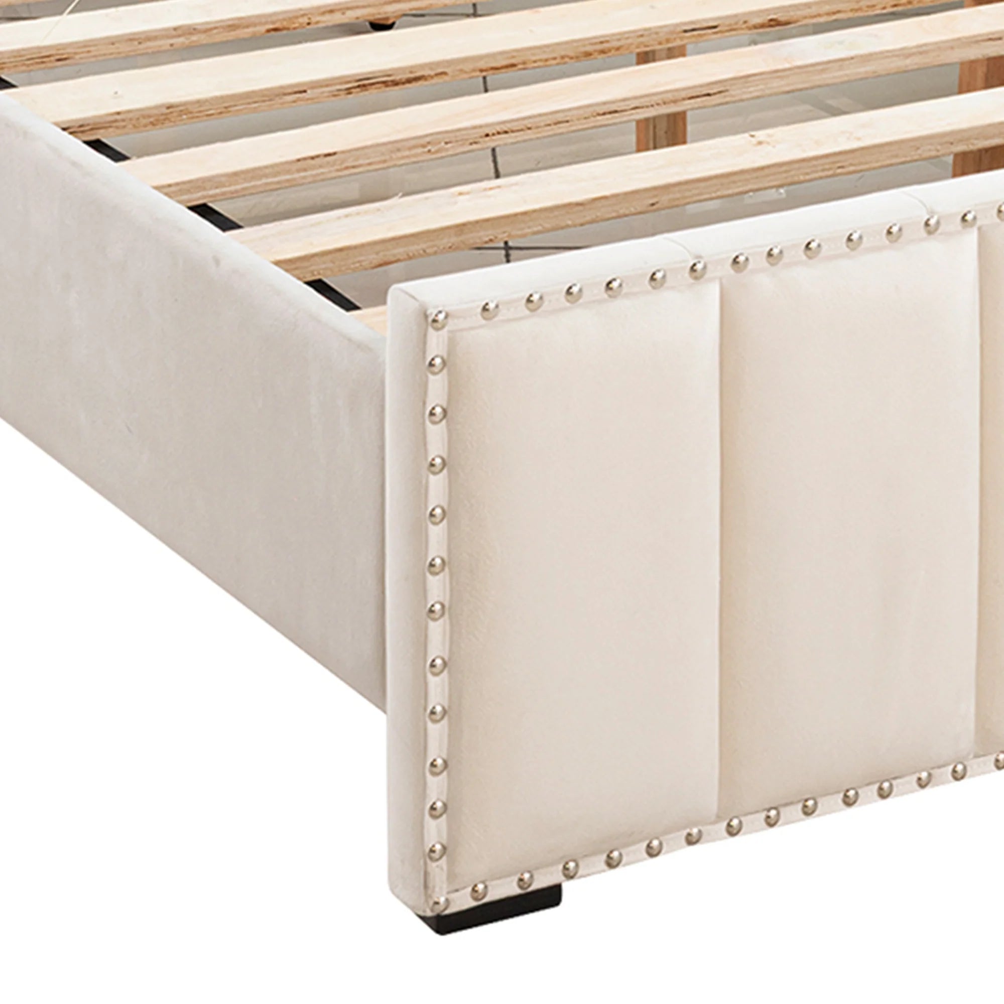 Farese Full & Queen Platform Bed Frame Storage Headboard with LED Light, No Box Spring Needed