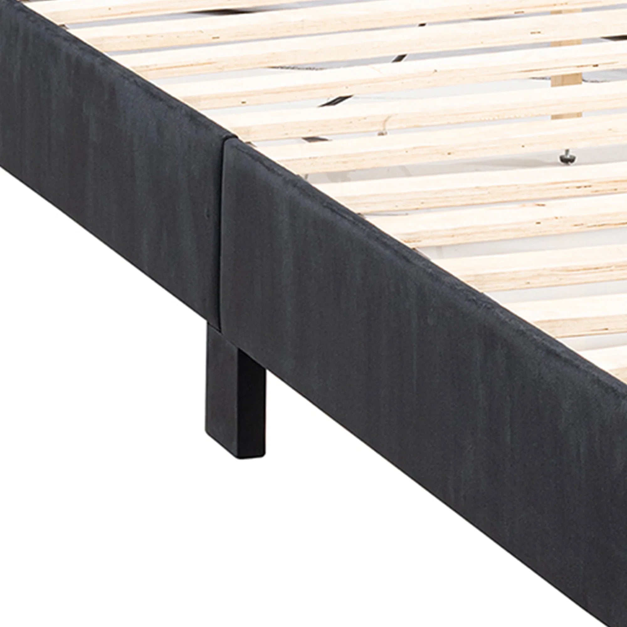 Farese Full & Queen Platform Bed Frame Storage Headboard with LED Light, No Box Spring Needed