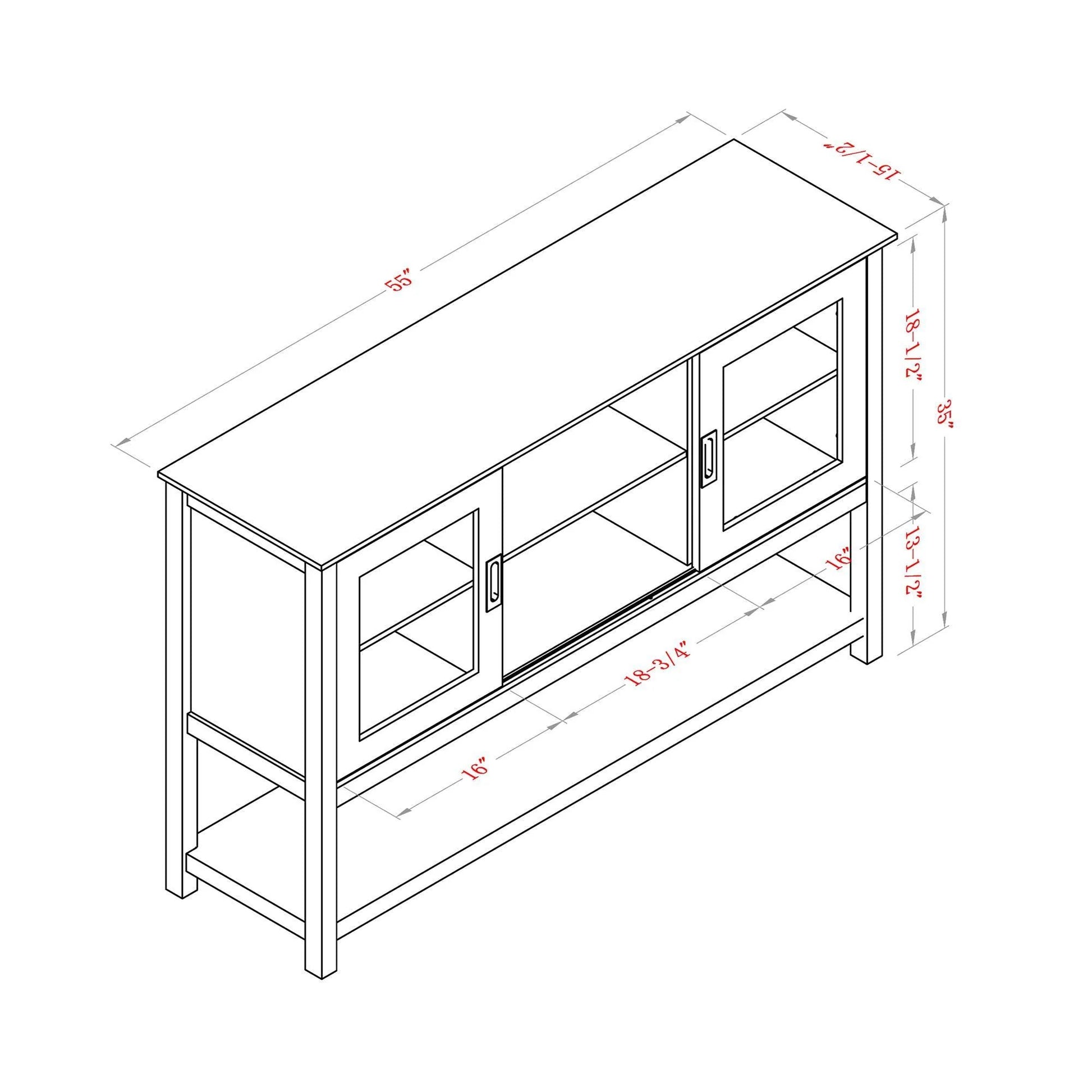 Vanub Gray MDF Console Cabinet with Sliding Door - Vanub