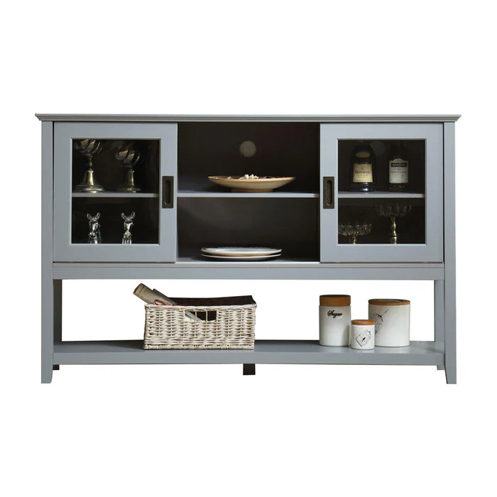 Vanub Gray MDF Console Cabinet with Sliding Door - Vanub
