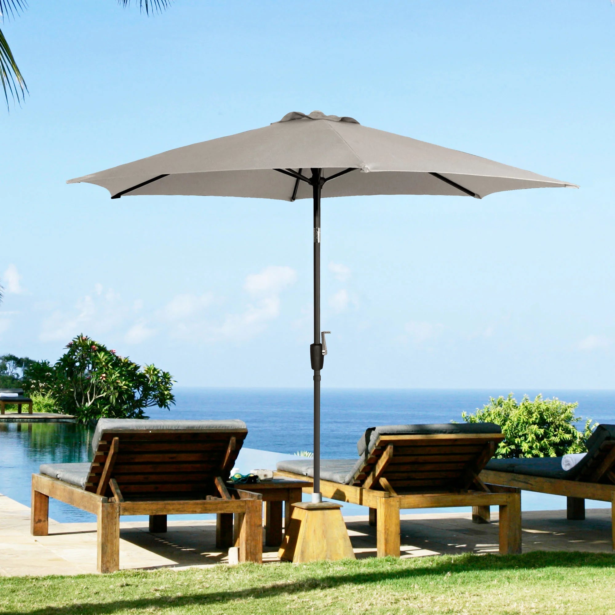 Halo Modern 8.8' Outdoor Tilting Umbrella Tilt-Adjustable with UV 50+, Base Excluded