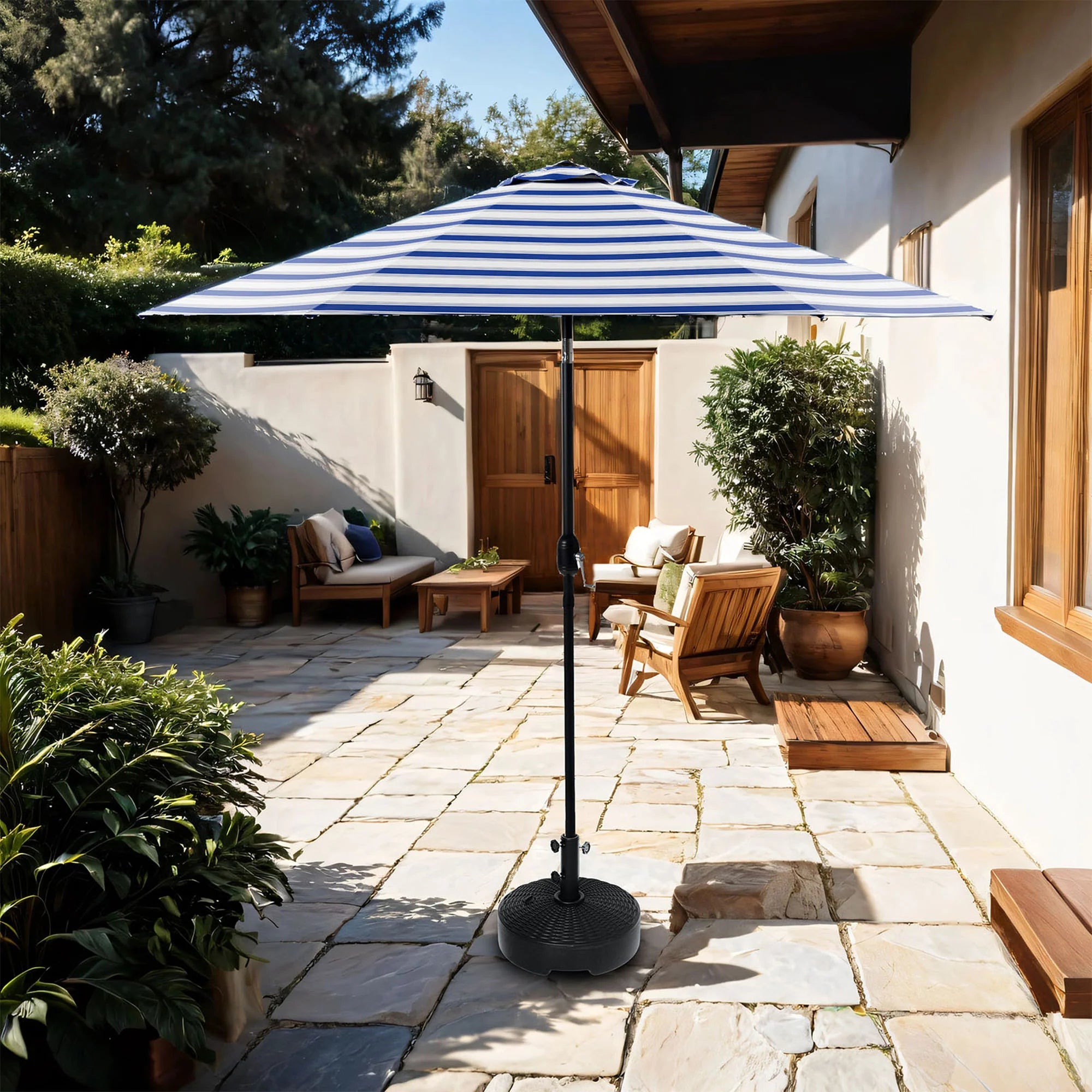Halo Modern 8.8' Outdoor Tilting Umbrella Tilt-Adjustable with UV 50+, Base Excluded