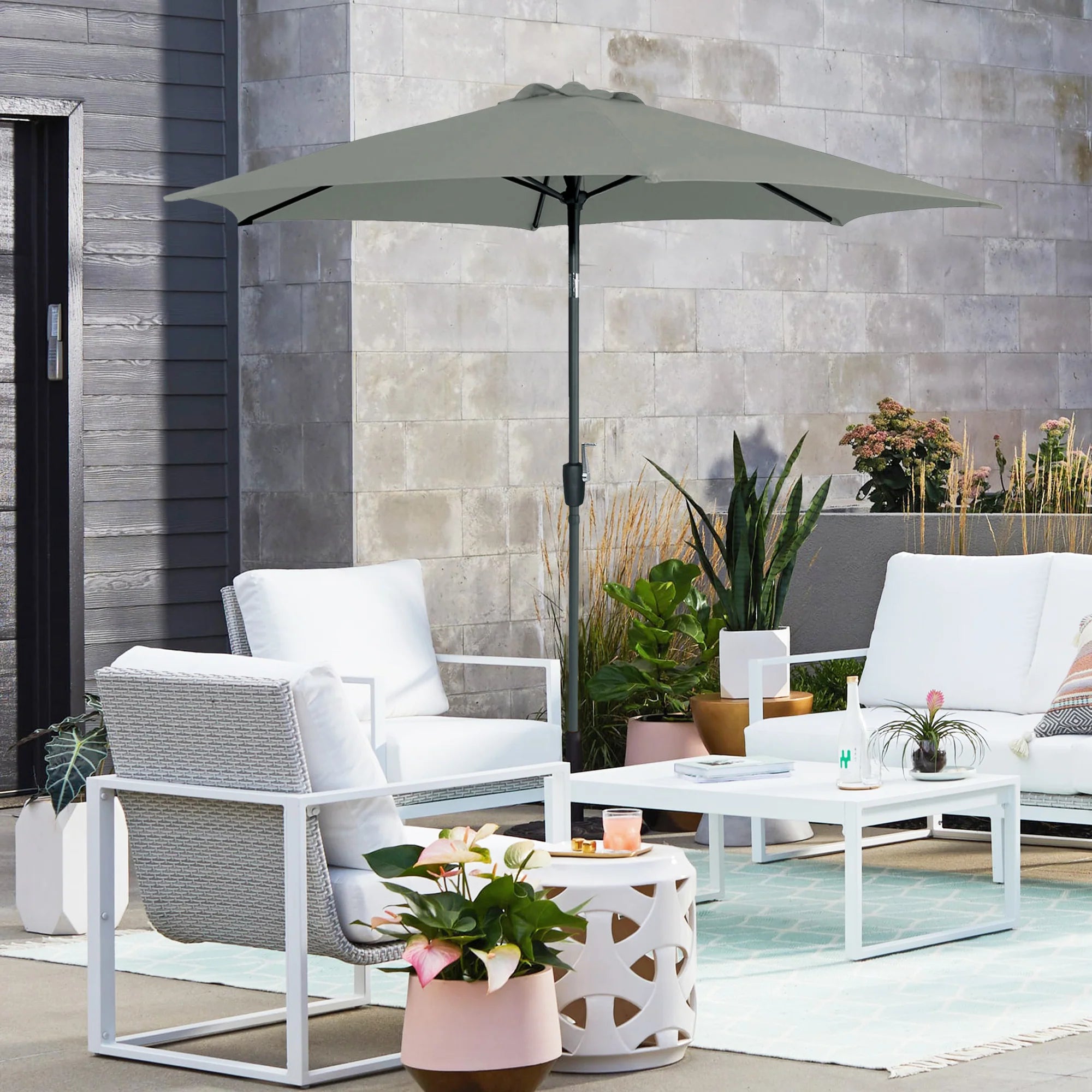 Halo Modern 8.8' Outdoor Tilting Umbrella Tilt-Adjustable with UV 50+, Base Excluded