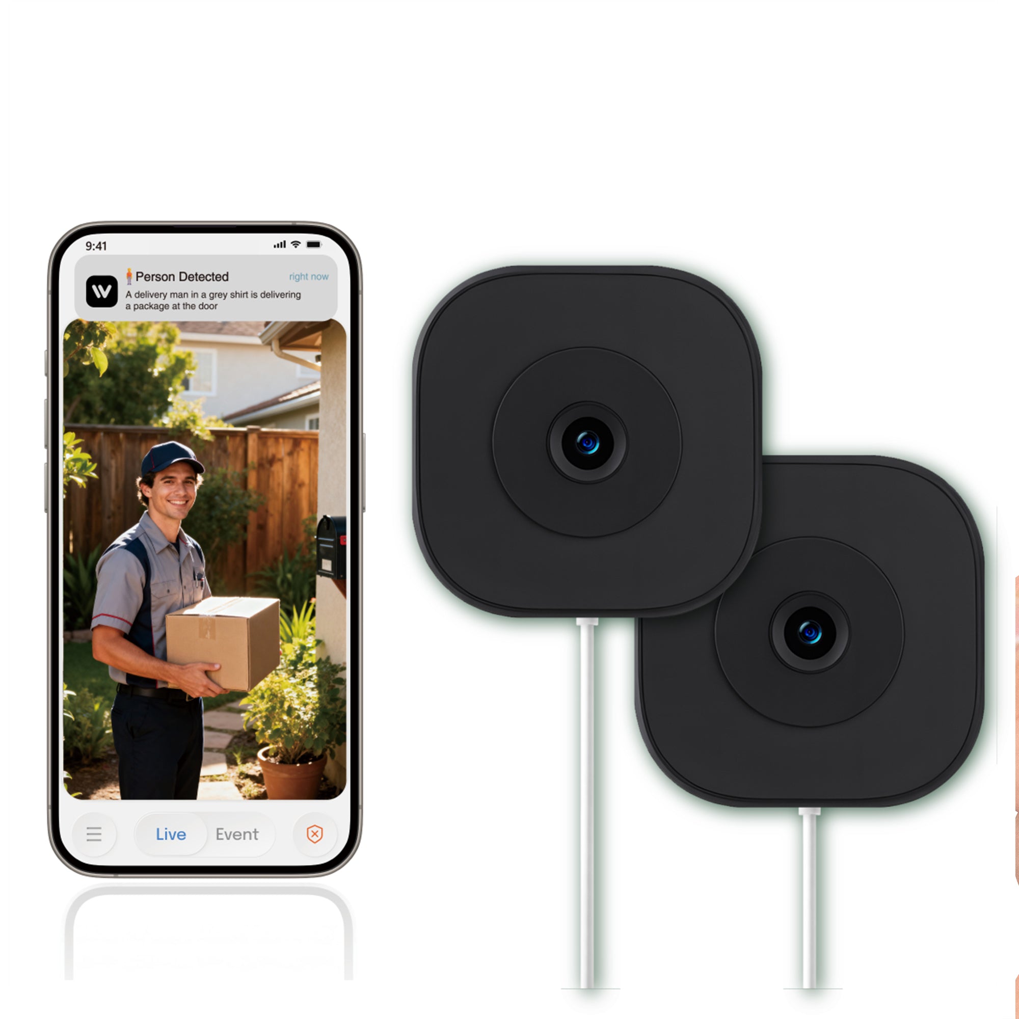 Wireless 2K Outdoor Security Camera | Color Night Vision, AI Detection, IP66 Waterproof, Works with Alexa