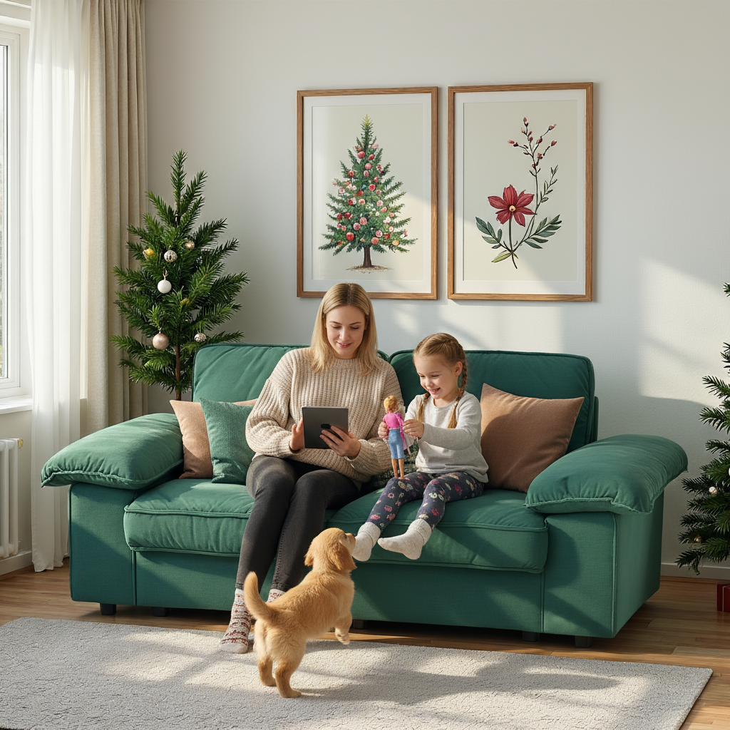 78.74" Green Velvet Compact Loveseat – 2-Seat Space-Saving Couch with Hidden Storage for Small Apartments/Studios