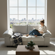 78.74" Space-Saving Storage Loveseat – Cream White Tow-Cushion Contemporary Couch with Hidden Storage for Living Rooms/Small Homes