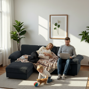 105.5" Upholstered L-Shaped Sectional Sofa with Storage – Modern Deep-Cushion Fabric Couch, Space-Saving for Apartments & Living Rooms