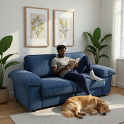 78.74" Space-Saving Storage Loveseat – Blue 2-Seat Contemporary Couch with Hidden Storage for Living Rooms/Small Homes