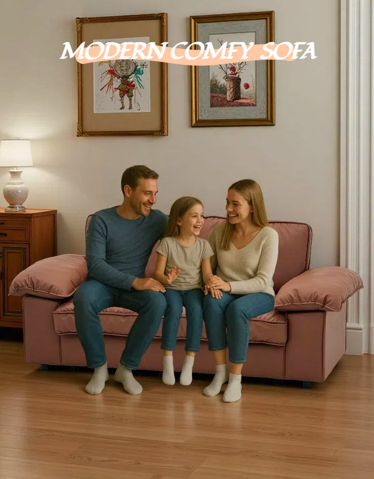 78.74" Brown Faux Leather Storage Loveseat – 2-Seat Modern Couch with Hidden Compartment for Small Spaces/Living Rooms/Apartments/Offices