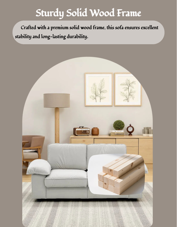 78.74" Space-Saving Storage Loveseat – Cream White Tow-Cushion Contemporary Couch with Hidden Storage for Living Rooms/Small Homes