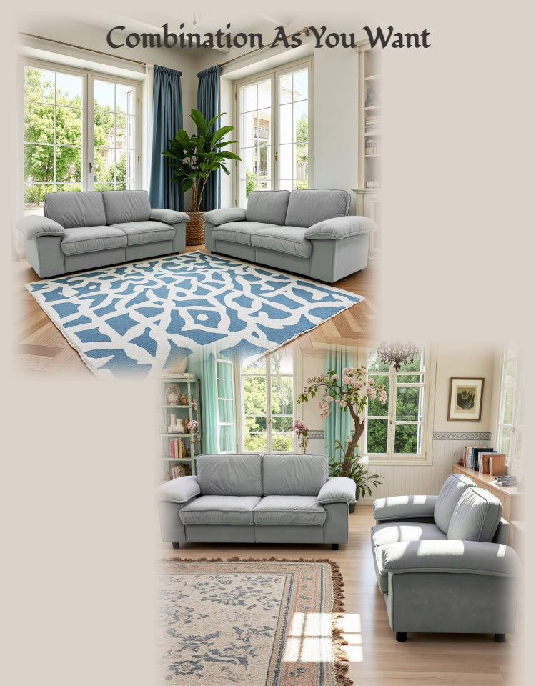 78.74" Gray Velvet Compact Loveseat – 2-Seat Space-Saving Couch with Hidden Storage for Small Apartments/Studios