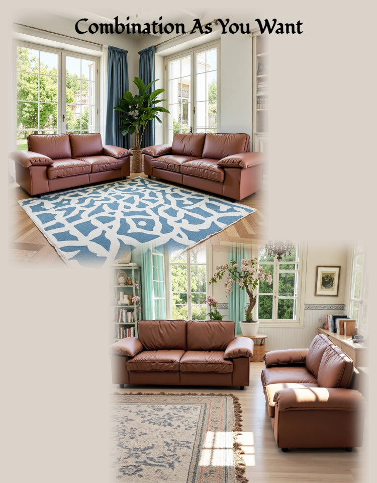 78.74" Brown Faux Leather Storage Loveseat – 2-Seat Modern Couch with Hidden Compartment for Small Spaces/Living Rooms/Apartments/Offices