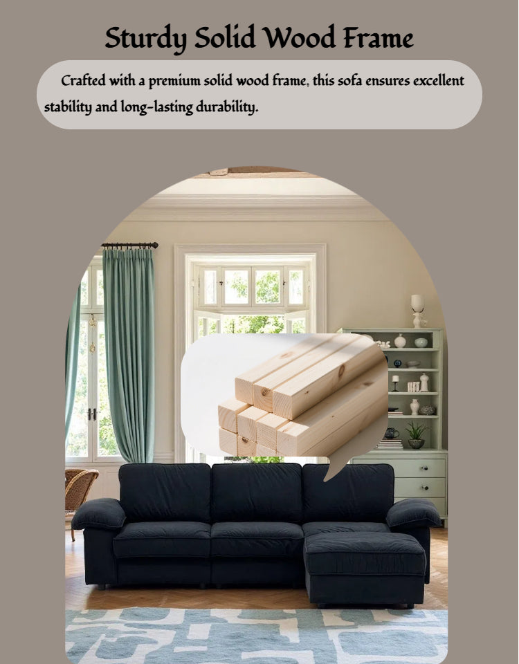 105.5" Upholstered L-Shaped Sectional Sofa with Storage – Modern Deep-Cushion Fabric Couch, Space-Saving for Apartments & Living Rooms