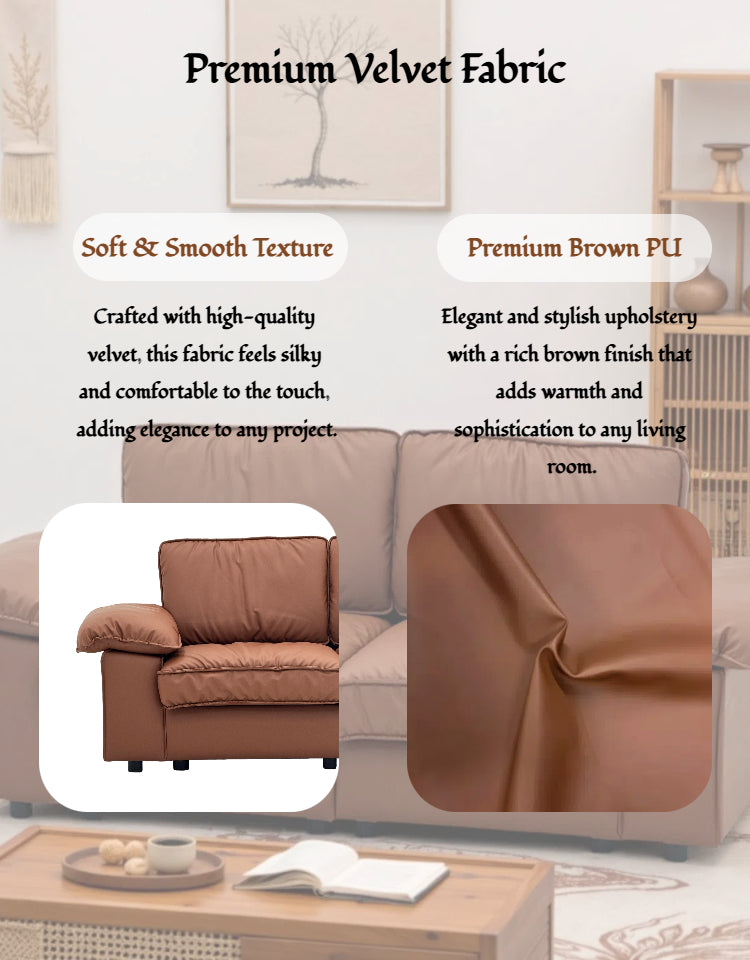 78.74" Brown Faux Leather Storage Loveseat – 2-Seat Modern Couch with Hidden Compartment for Small Spaces/Living Rooms/Apartments/Offices