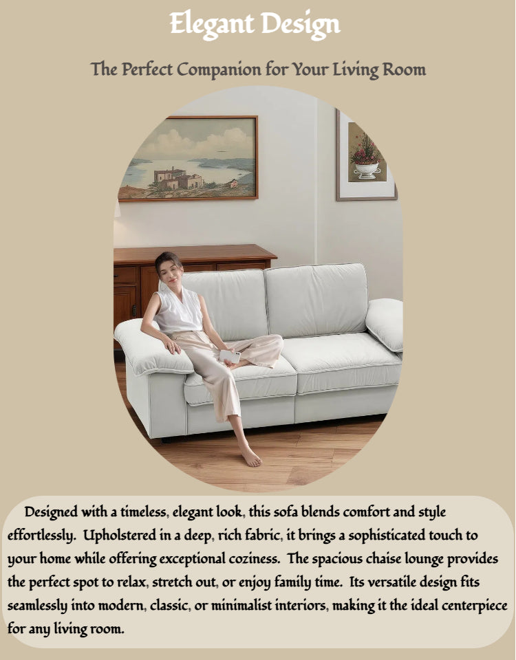 78.74" Space-Saving Storage Loveseat – Cream White Tow-Cushion Contemporary Couch with Hidden Storage for Living Rooms/Small Homes