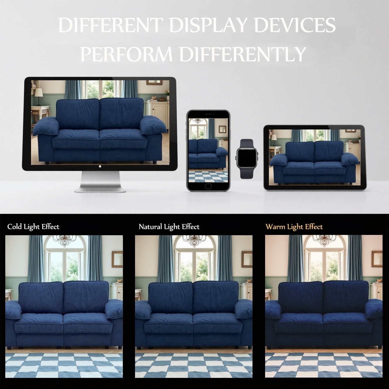 78.74" Space-Saving Storage Loveseat – Blue 2-Seat Contemporary Couch with Hidden Storage for Living Rooms/Small Homes