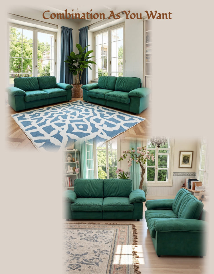 78.74" Green Velvet Compact Loveseat – 2-Seat Space-Saving Couch with Hidden Storage for Small Apartments/Studios