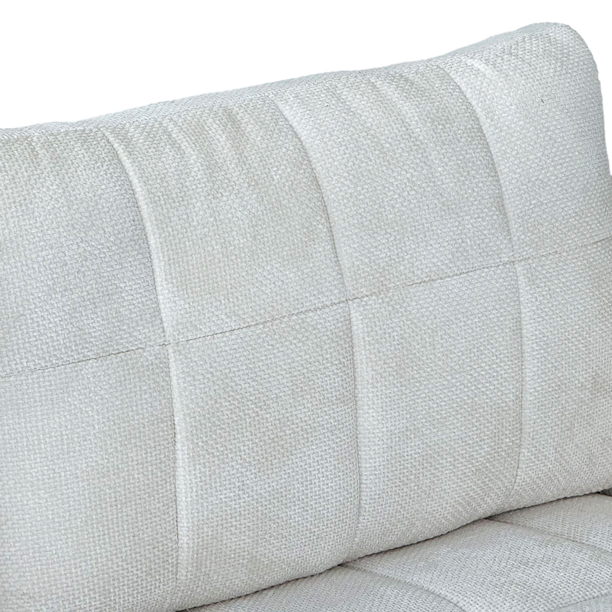 34.65 inches wide modern white plush sofa, stylish living room furniture