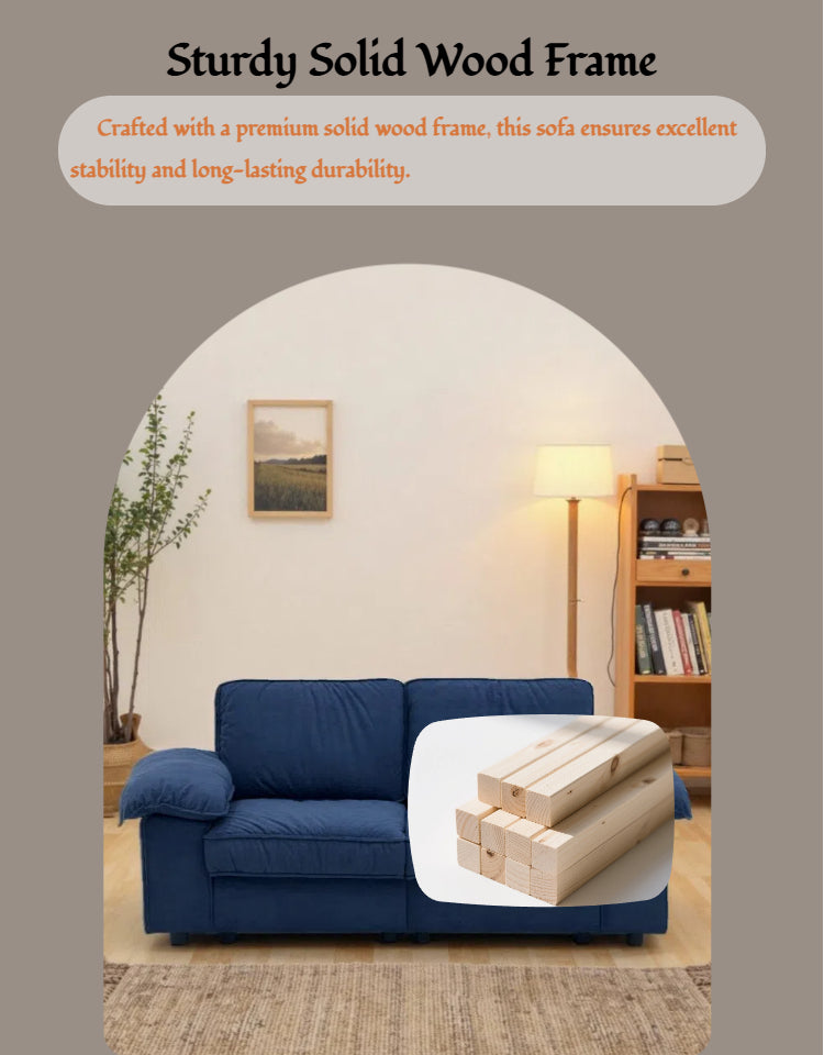 78.74" Space-Saving Storage Loveseat – Blue 2-Seat Contemporary Couch with Hidden Storage for Living Rooms/Small Homes