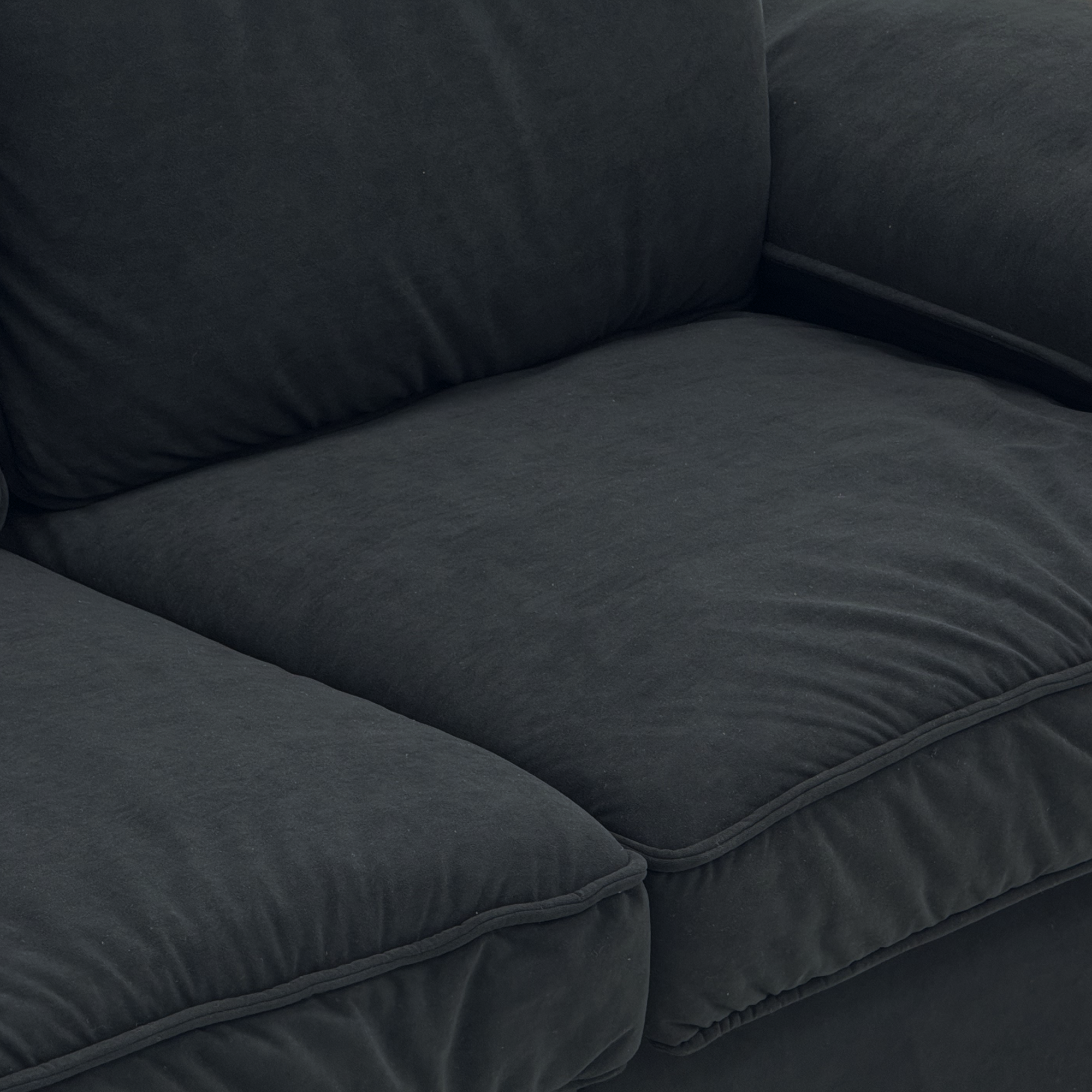 78.74" Black Velvet Compact Loveseat – 2-Seat Space-Saving Couch with Hidden Storage for Small Apartments/Studios