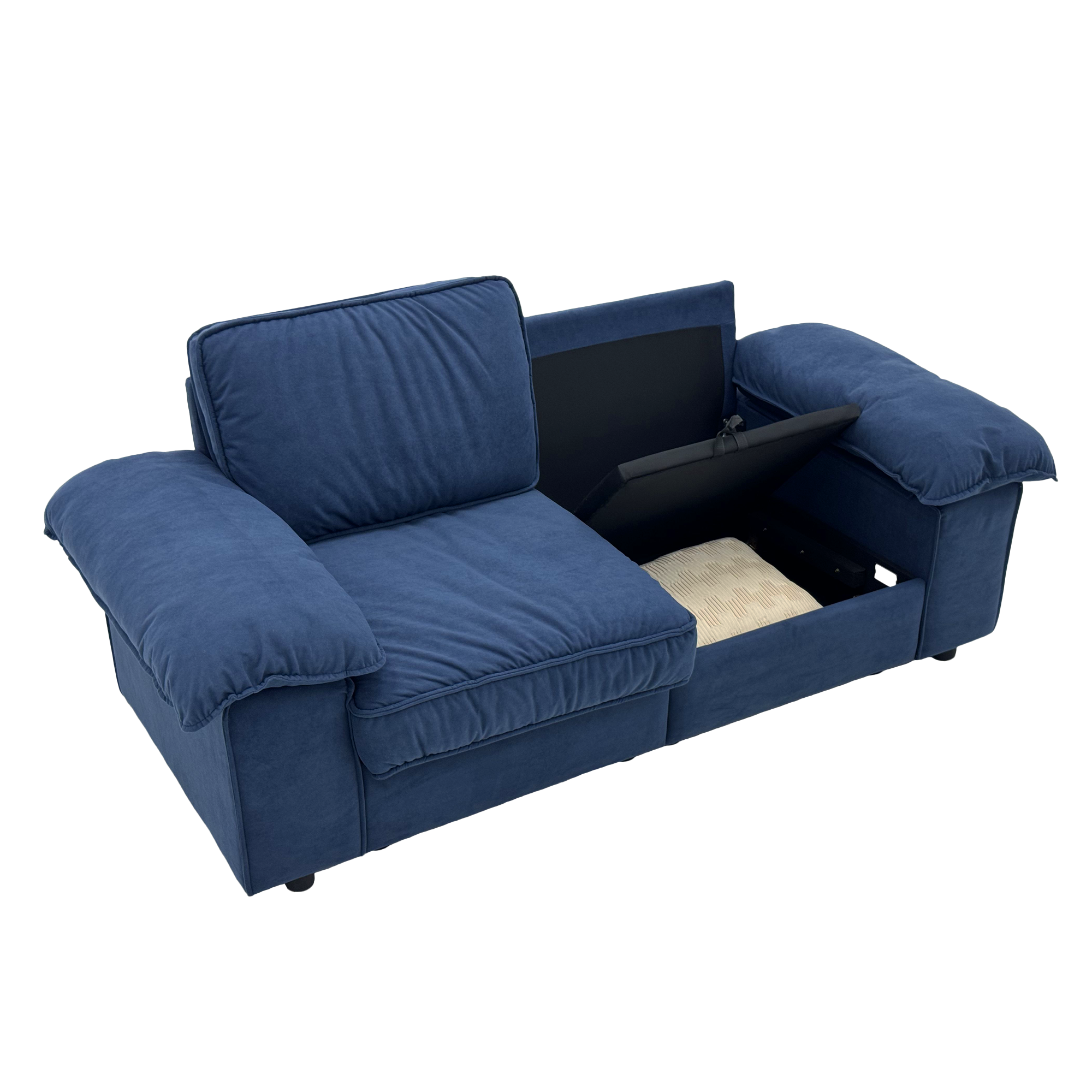 78.74" Space-Saving Storage Loveseat – Blue 2-Seat Contemporary Couch with Hidden Storage for Living Rooms/Small Homes
