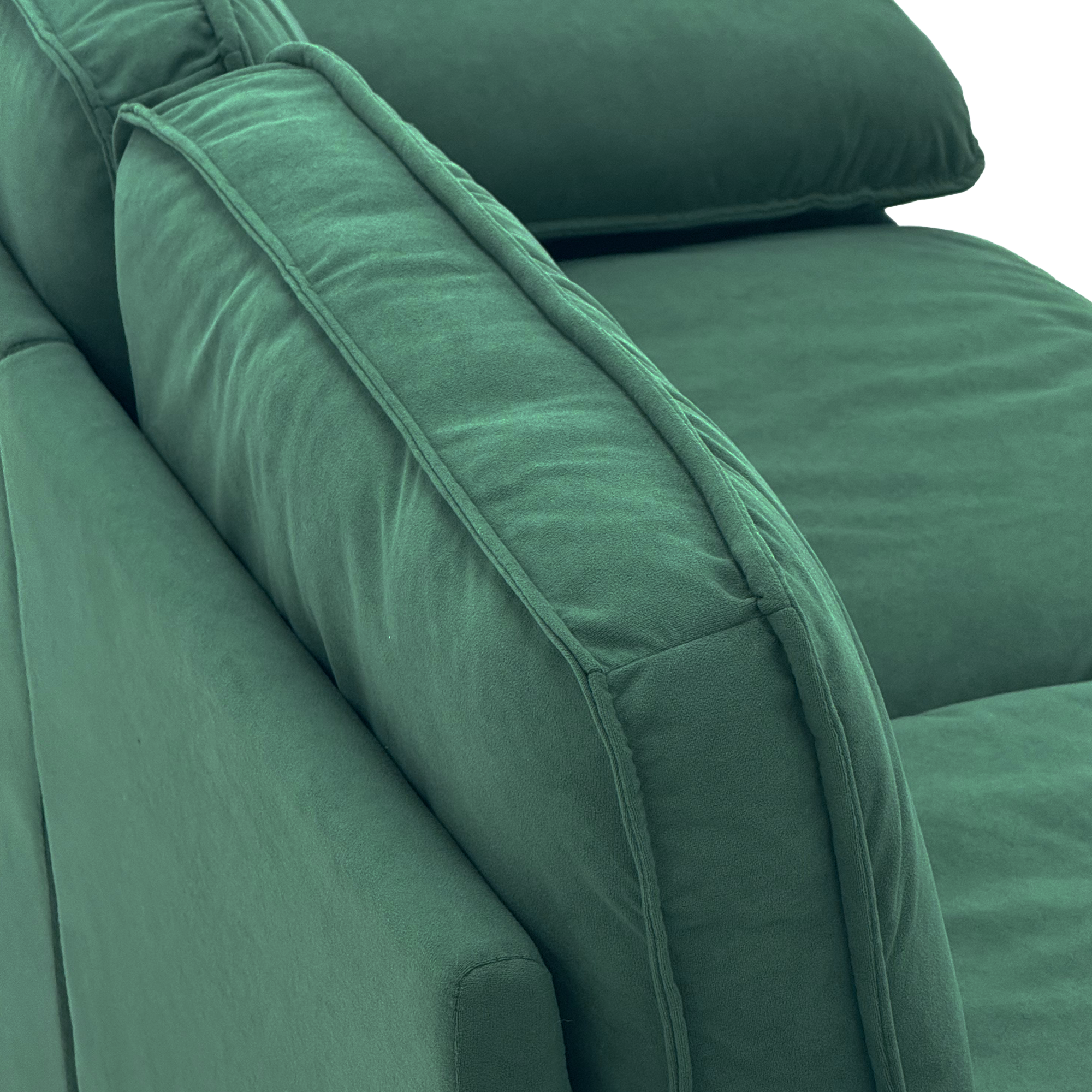 78.74" Green Velvet Compact Loveseat – 2-Seat Space-Saving Couch with Hidden Storage for Small Apartments/Studios