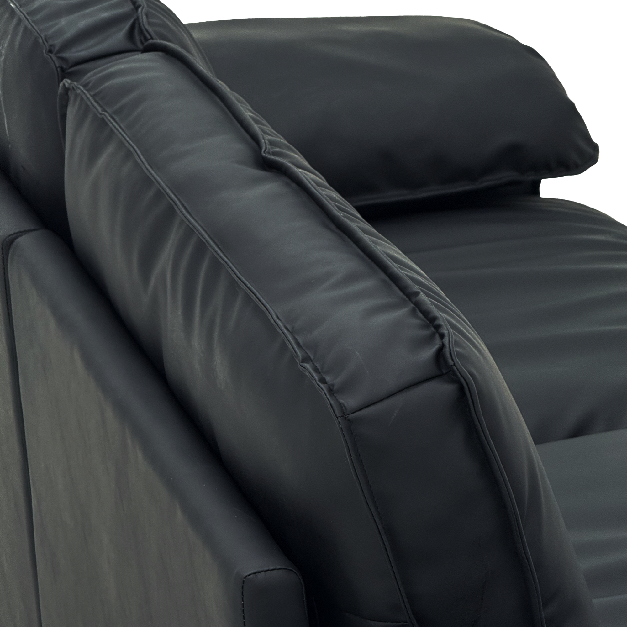 78.74" Black Faux Leather Compact Loveseat – 2-Seat Space-Saving Couch with Hidden Storage for Small Apartments/Studios