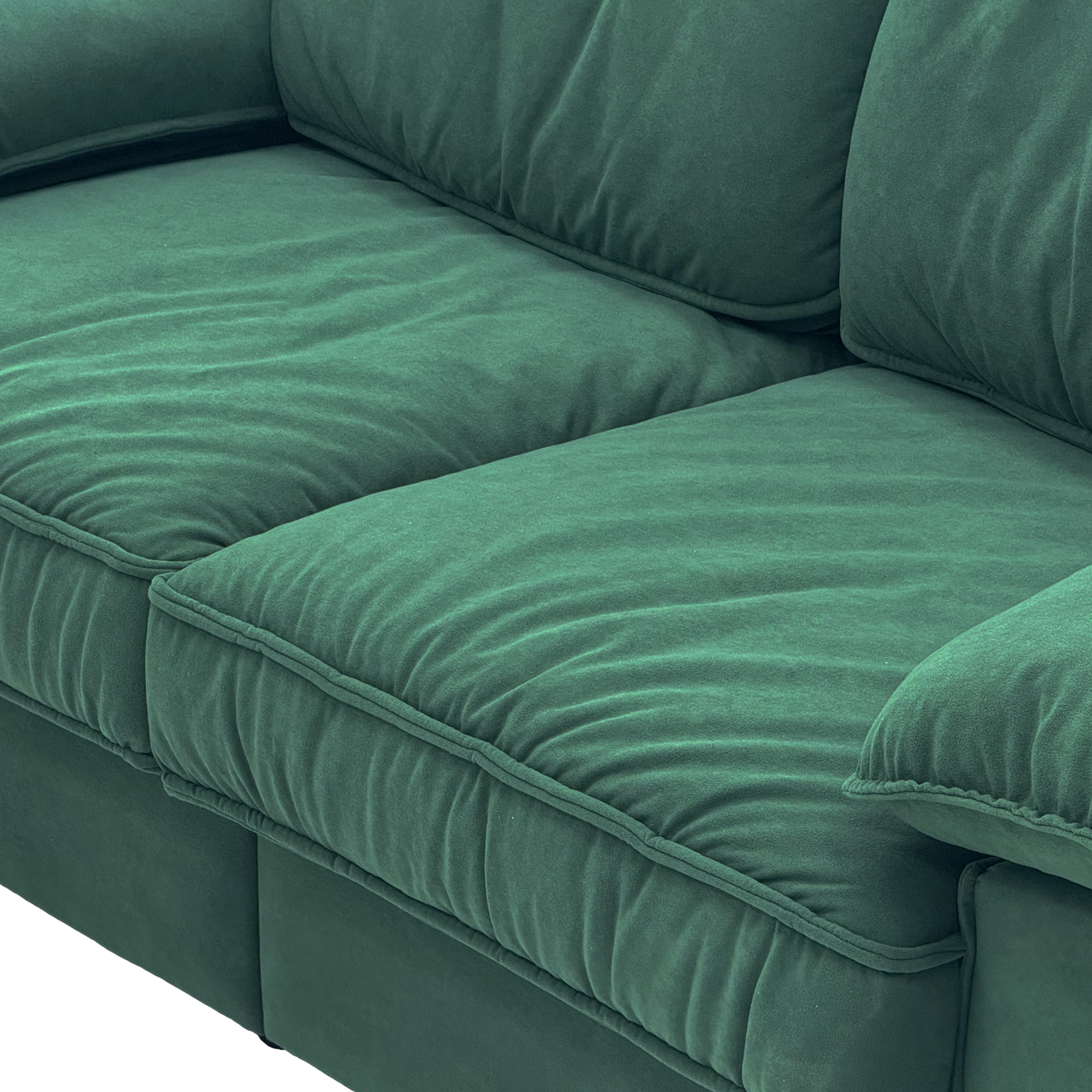 78.74" Green Velvet Compact Loveseat – 2-Seat Space-Saving Couch with Hidden Storage for Small Apartments/Studios