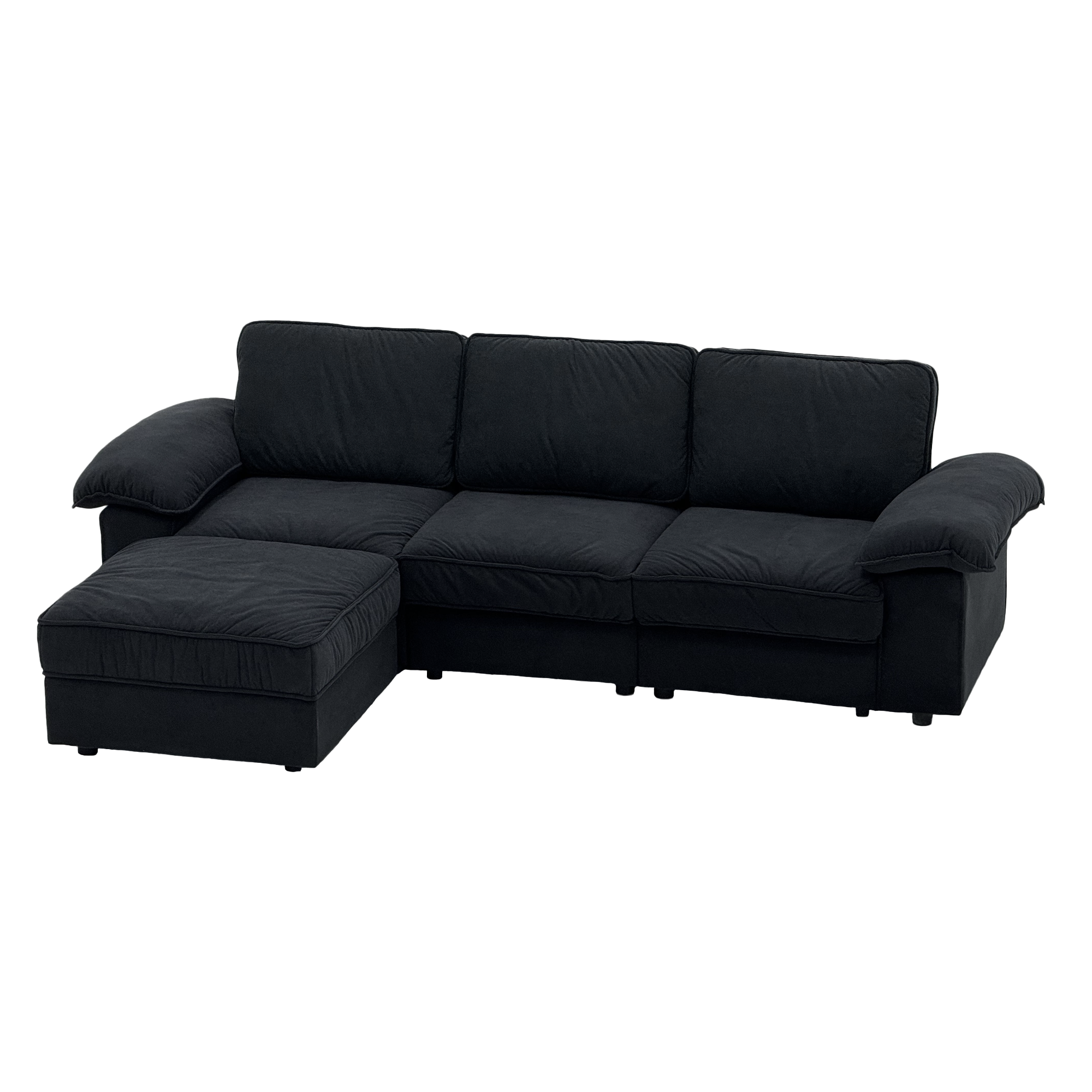 105.5" Upholstered L-Shaped Sectional Sofa with Storage – Modern Deep-Cushion Fabric Couch, Space-Saving for Apartments & Living Rooms