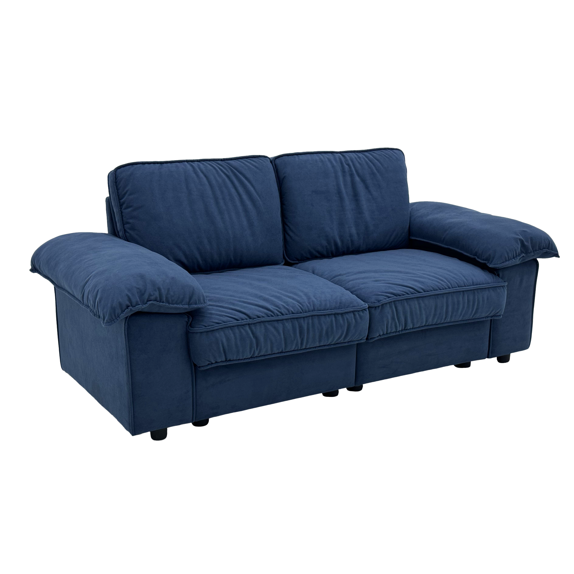 78.74" Space-Saving Storage Loveseat – Blue 2-Seat Contemporary Couch with Hidden Storage for Living Rooms/Small Homes
