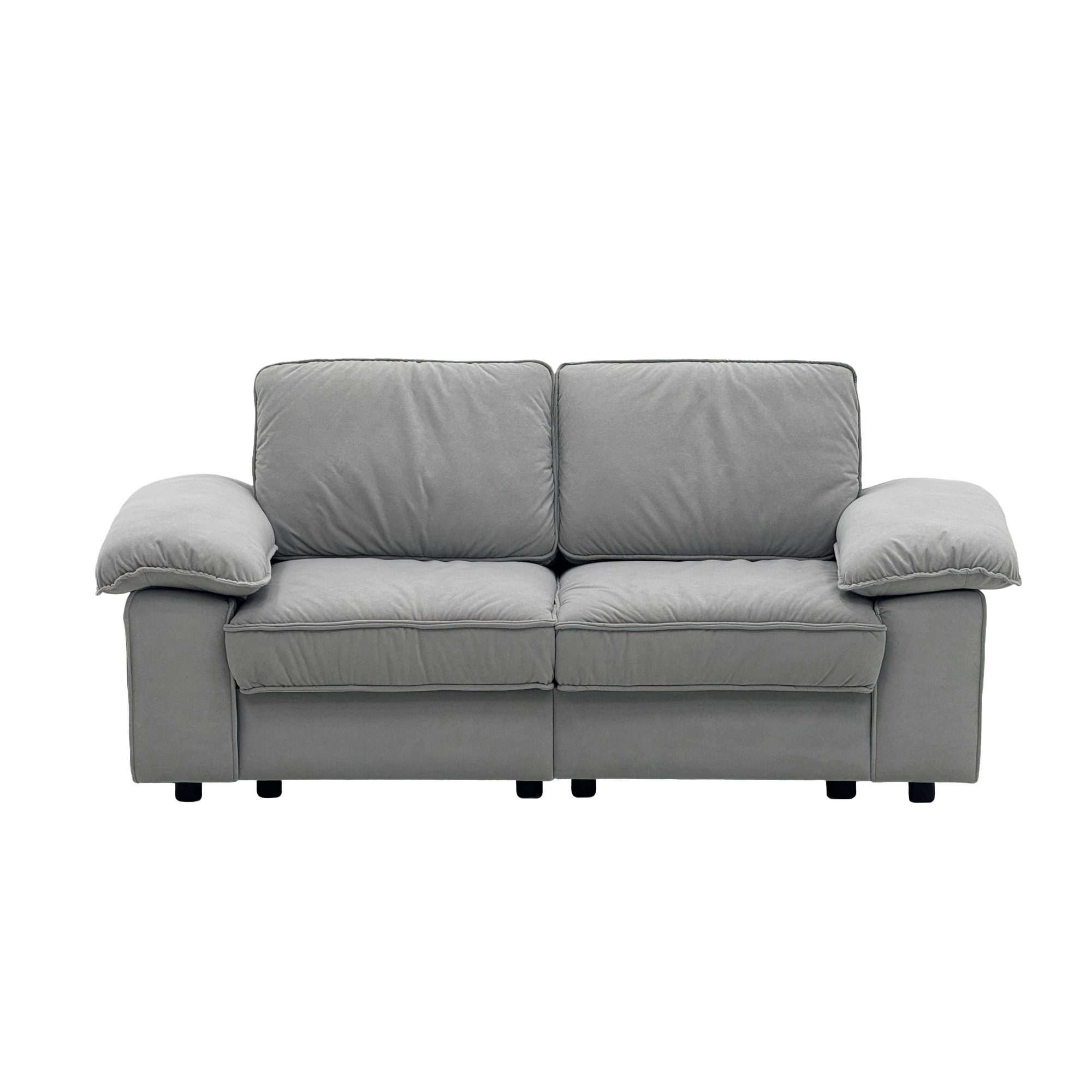 78.74" Gray Velvet Compact Loveseat – 2-Seat Space-Saving Couch with Hidden Storage for Small Apartments/Studios