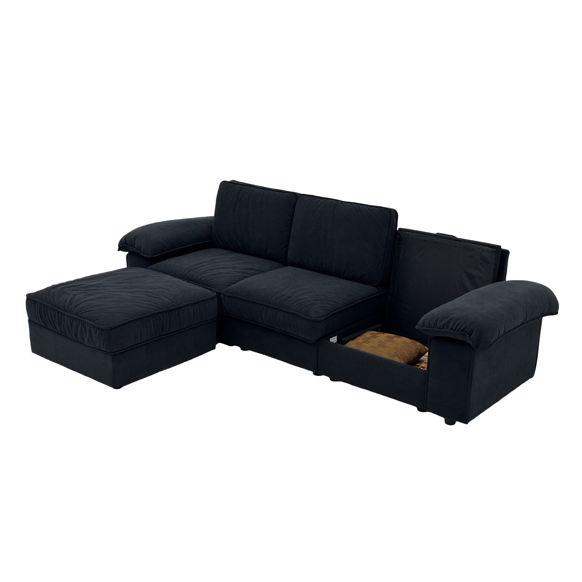 105.5" Upholstered L-Shaped Sectional Sofa with Storage – Modern Deep-Cushion Fabric Couch, Space-Saving for Apartments & Living Rooms