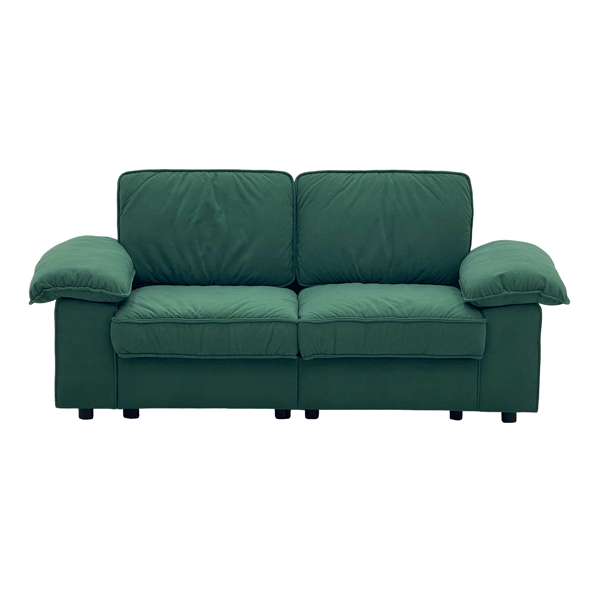 78.74" Green Velvet Compact Loveseat – 2-Seat Space-Saving Couch with Hidden Storage for Small Apartments/Studios