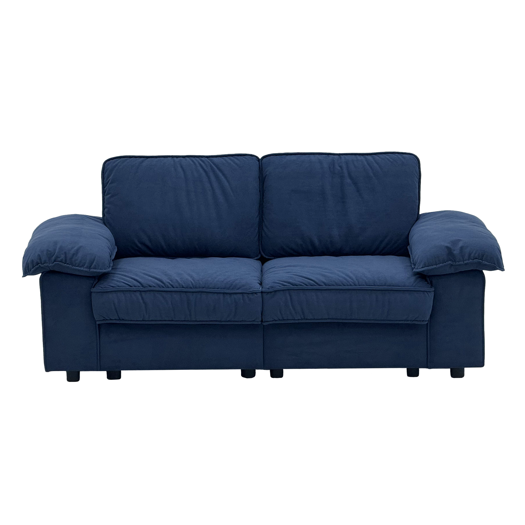 78.74" Space-Saving Storage Loveseat – Blue 2-Seat Contemporary Couch with Hidden Storage for Living Rooms/Small Homes