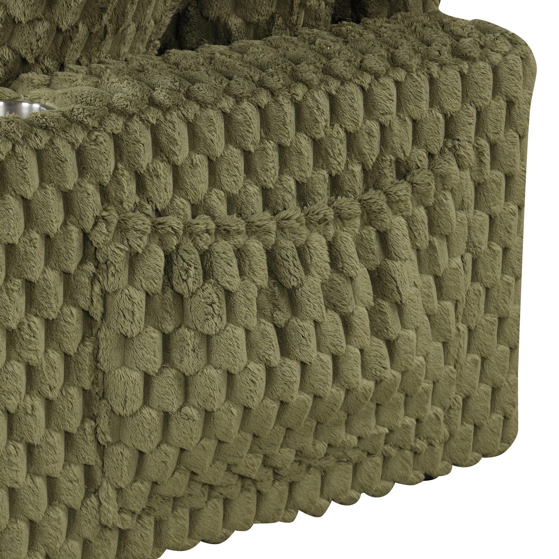 54 Inch Contemporary Indoor Upholstered Chaise Lounge Plush Sleeper Chair with Throw Pillows, 2 Cup Holders and Magazine Bags for Living Room - Vanub