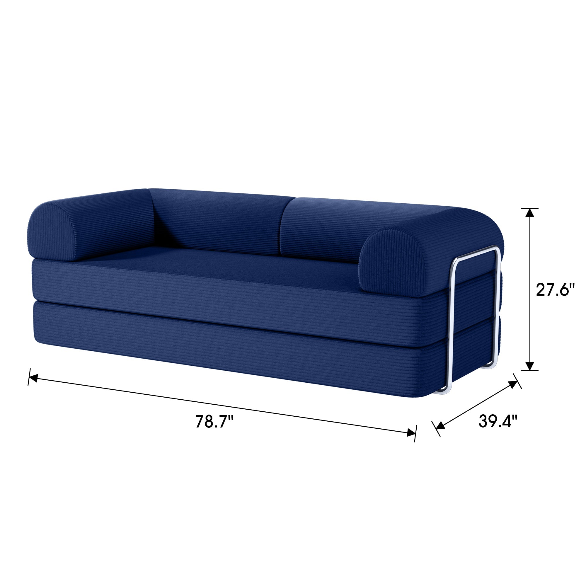 79" Perri Corduroy Compressed Sofa Bed with Lumbar Pillow for Living Room, Office