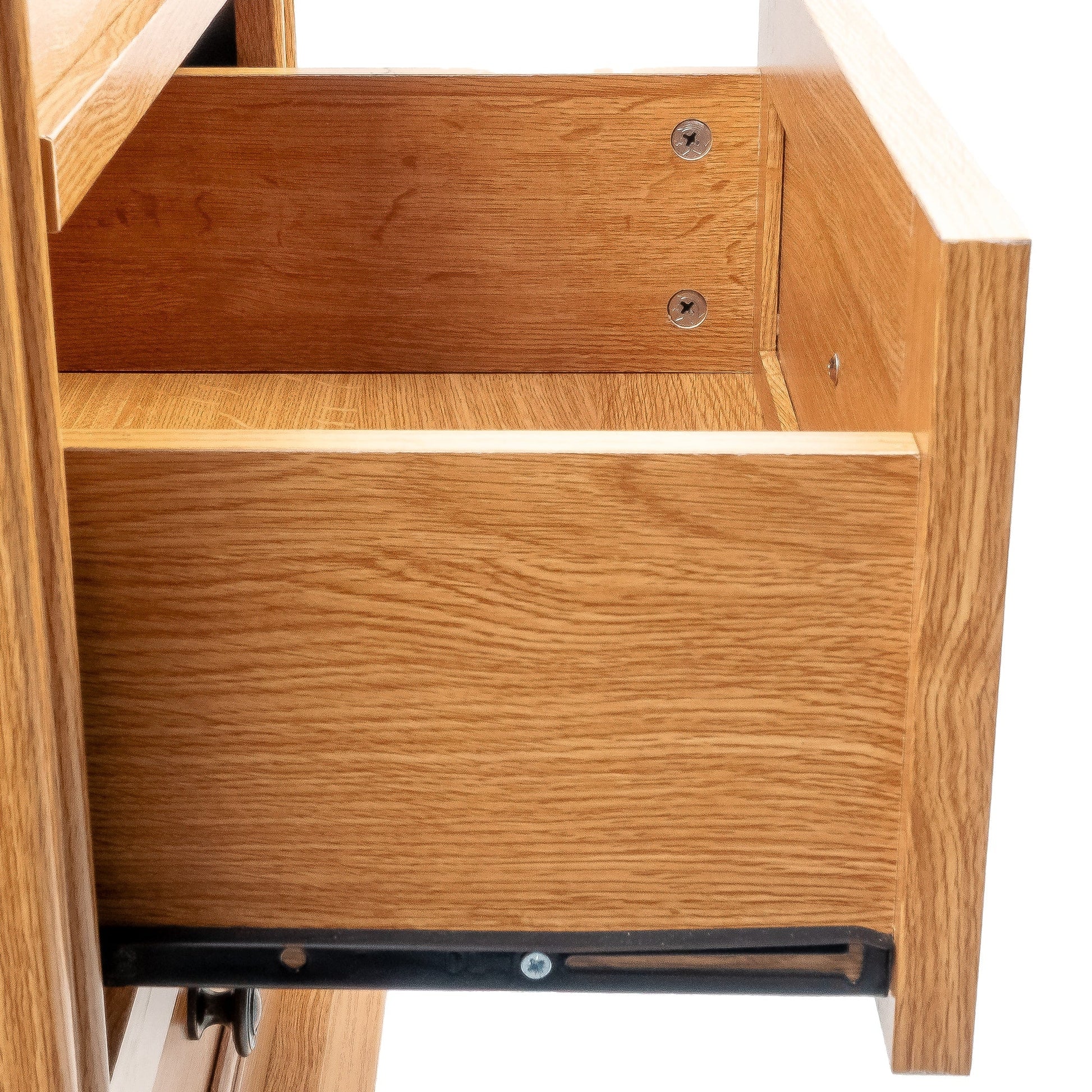 24 Inch Transitional 3-Drawer Nightstand with Solid Wood Legs