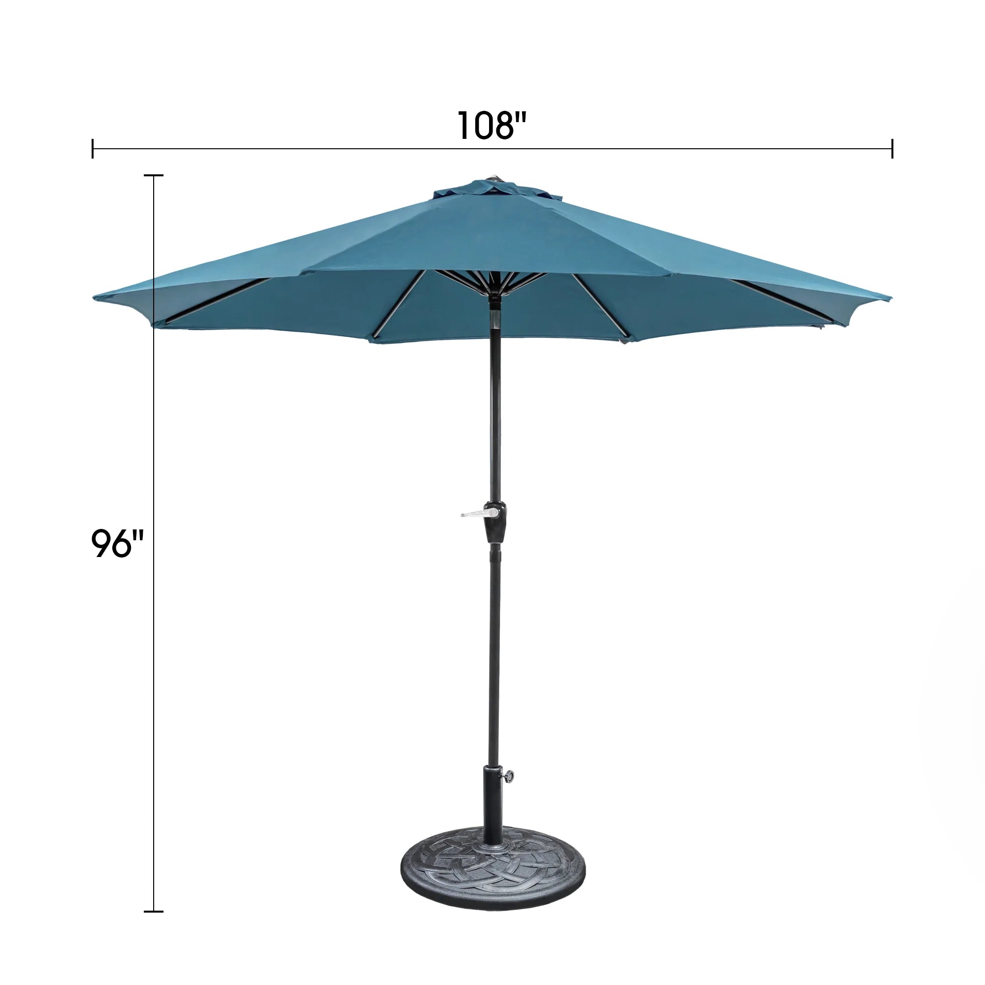 9' OUTDOOR UMBRELLA W/ AUTO TILT + 21" ROUND BASE