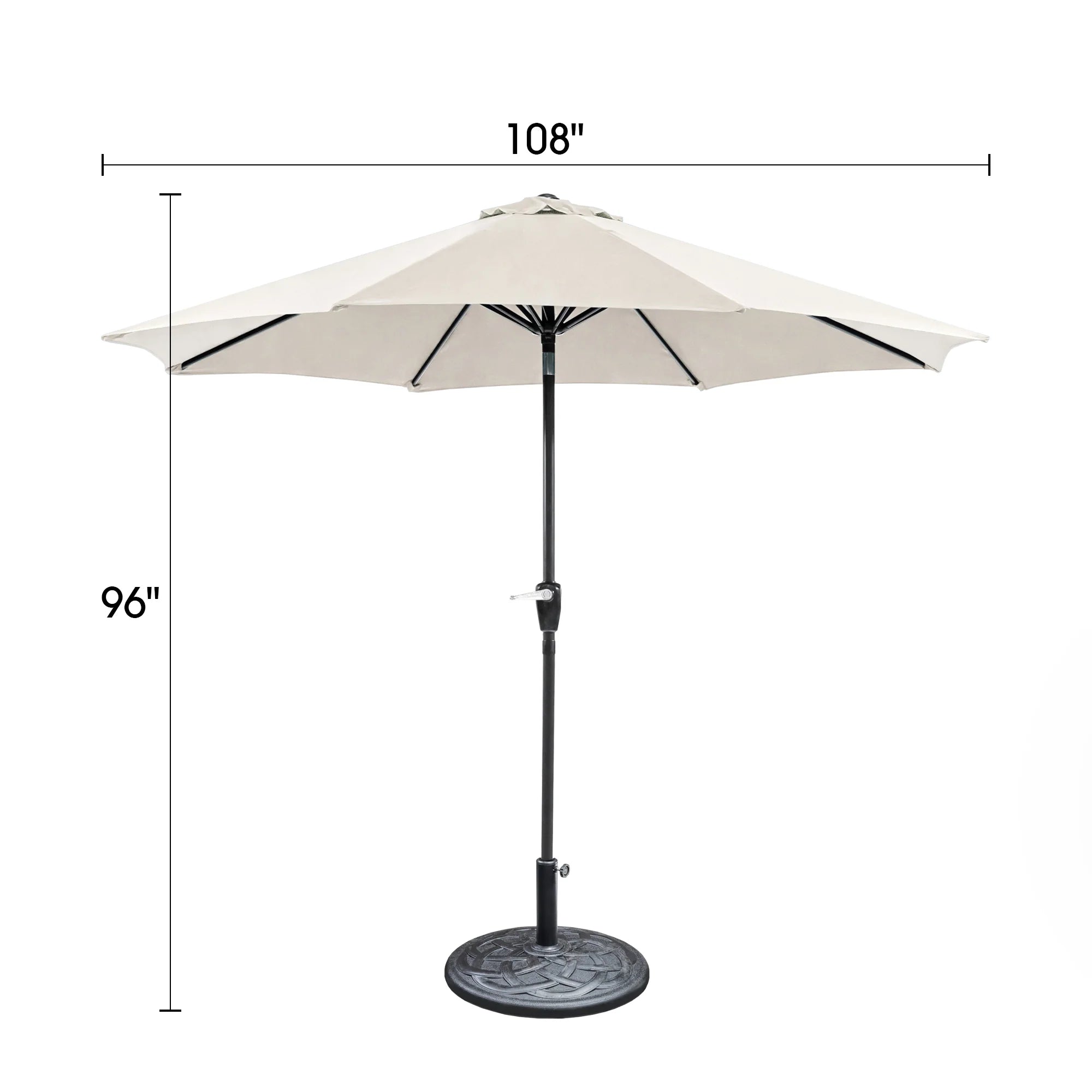 9' OUTDOOR UMBRELLA W/ AUTO TILT + 21" ROUND BASE