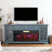 74" Farmhouse TV Stand with 23" Insert Opening Electric Fireplace