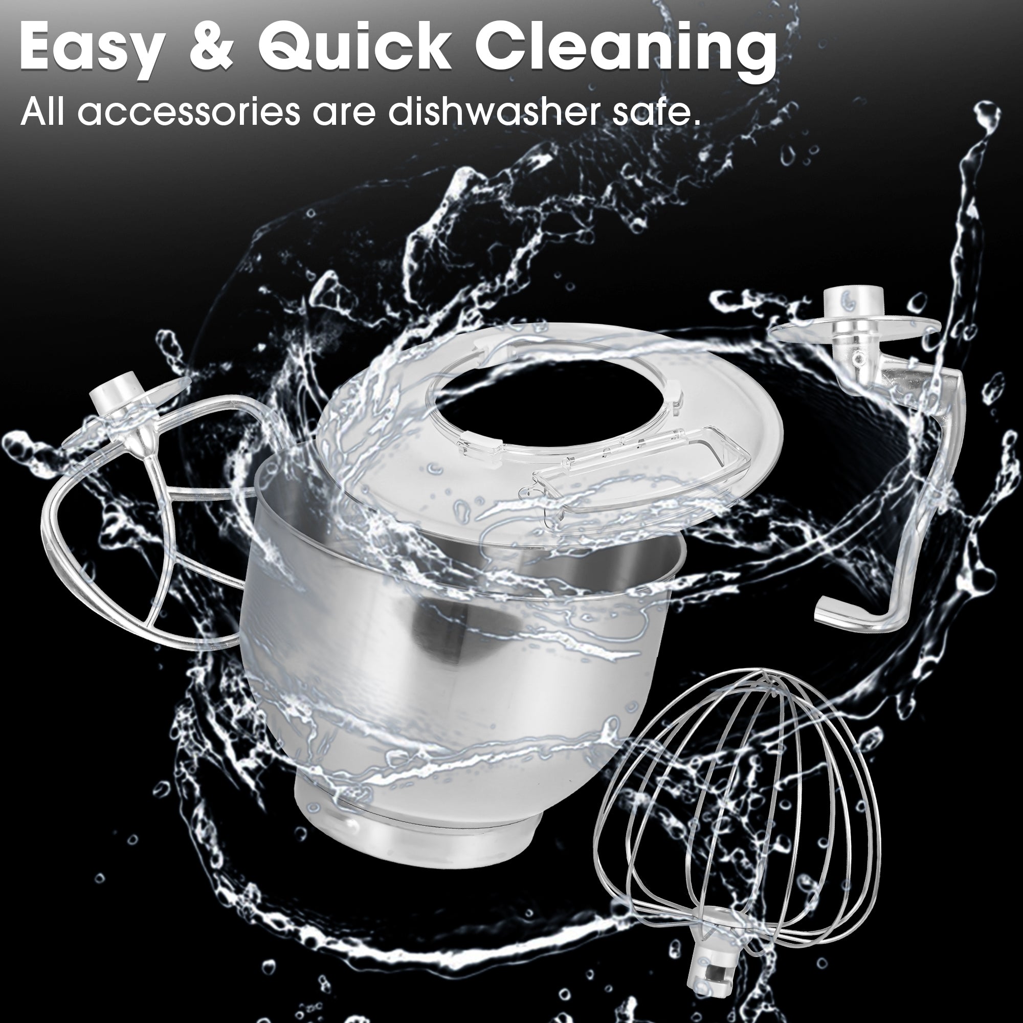 Vanub Kitchen Stand Mixer with Mixing Bowl, Dough Hook, Egg Whisk & Mixing Blade