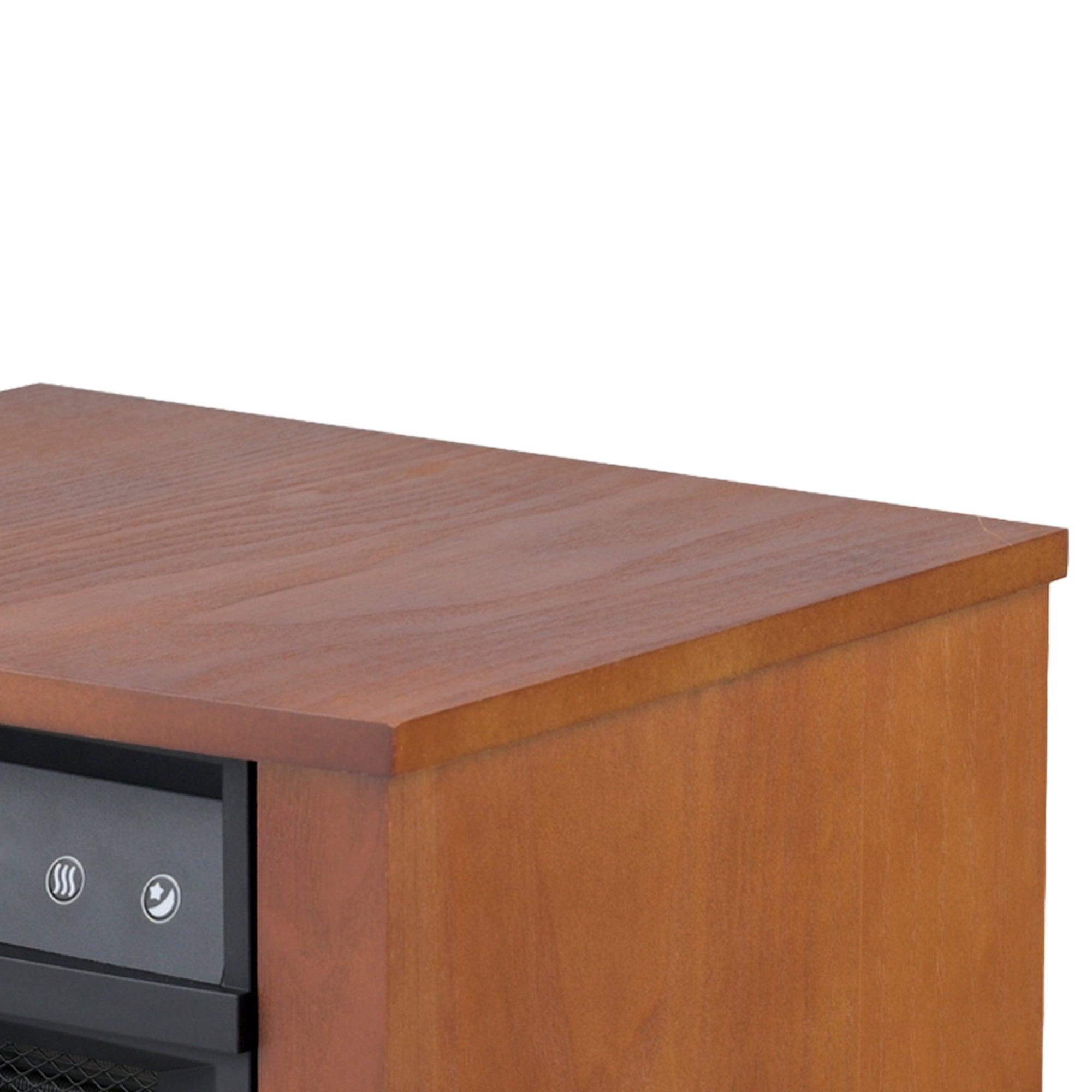 Brown Digital LED Display Electric Infrared Wooden Large Room Space Heater with Timer